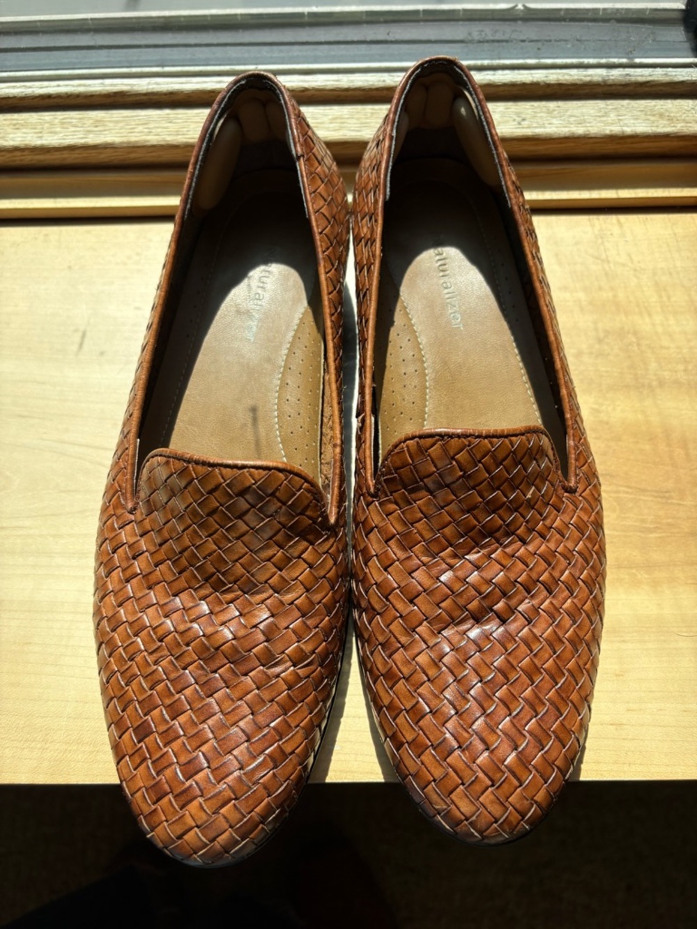 Naturalizer Woven Slip-On Loafers in Cognac